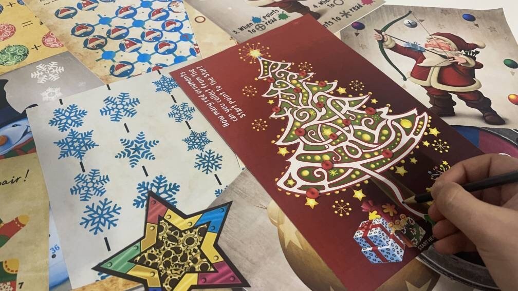 At-home escape room Christmas edition with printable holiday puzzles and seasonal mystery-solving fun.