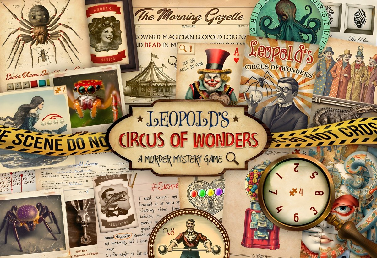 Leopold's Circus of Wonders Printable Murder Mystery Game - MysteryLocks Home Escape Rooms