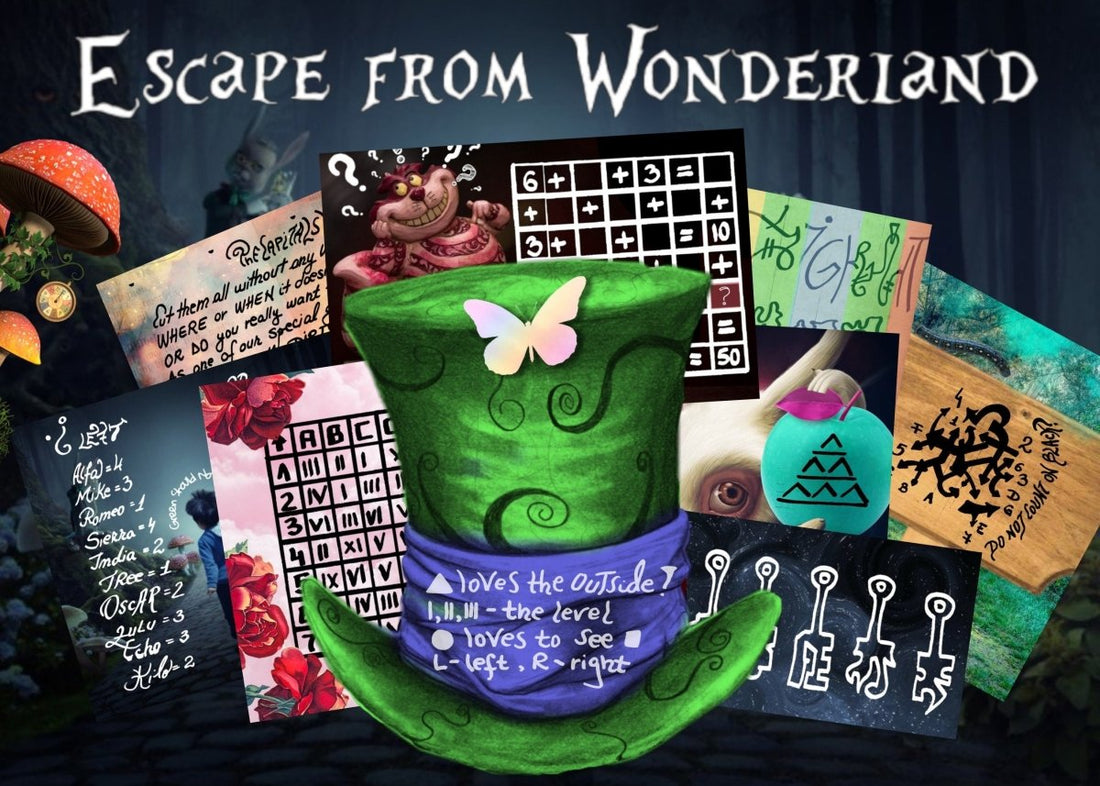 Wonderland Printable Escape Room - MysteryLocks Home Escape Rooms