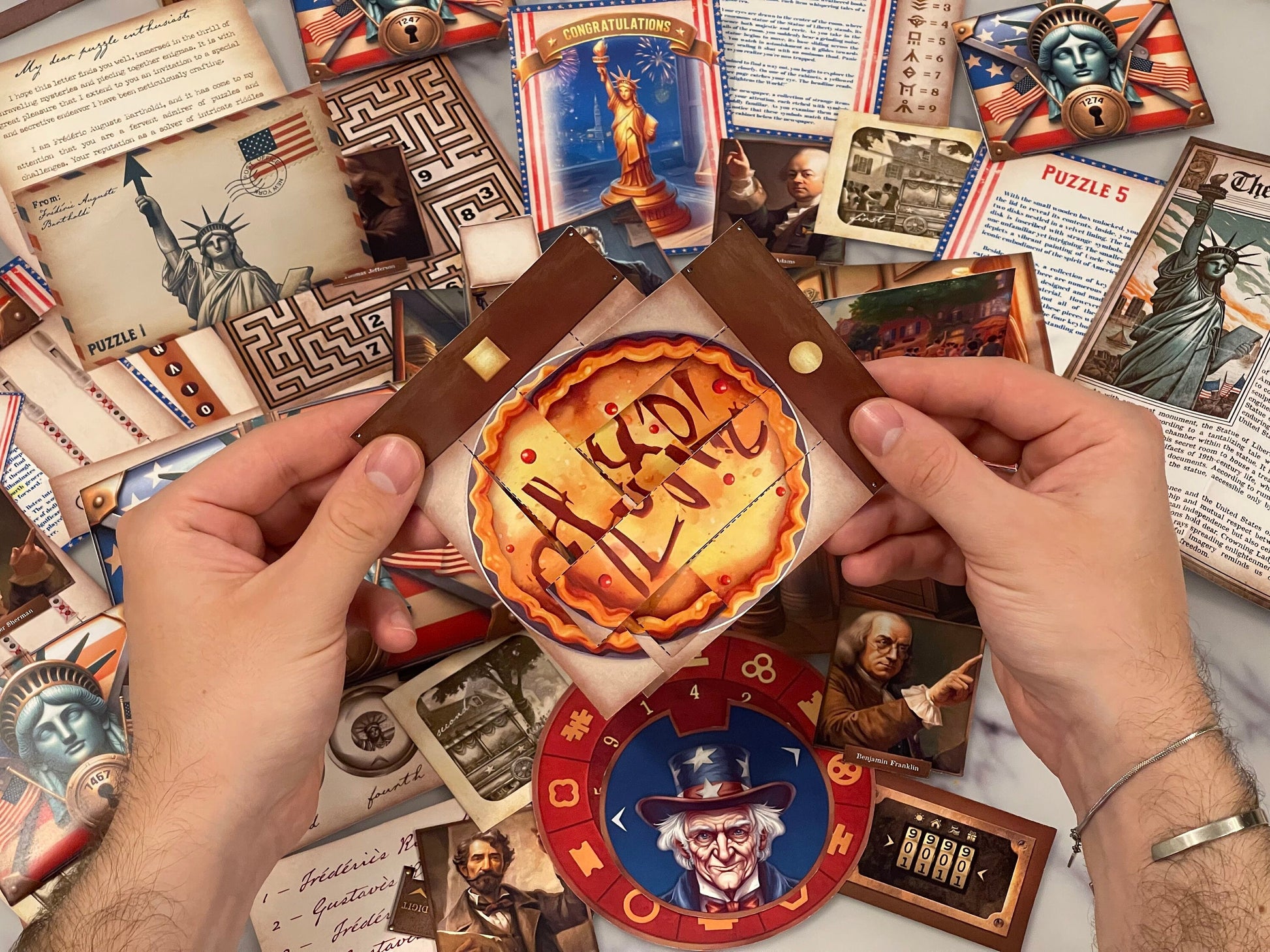 Our Independence Day Printable Escape Room includes ten engaging puzzles that delve into the history of the 4th of July. Featuring stunning elements like The Statue of Liberty, this game offers endless fun for date nights and class activities.