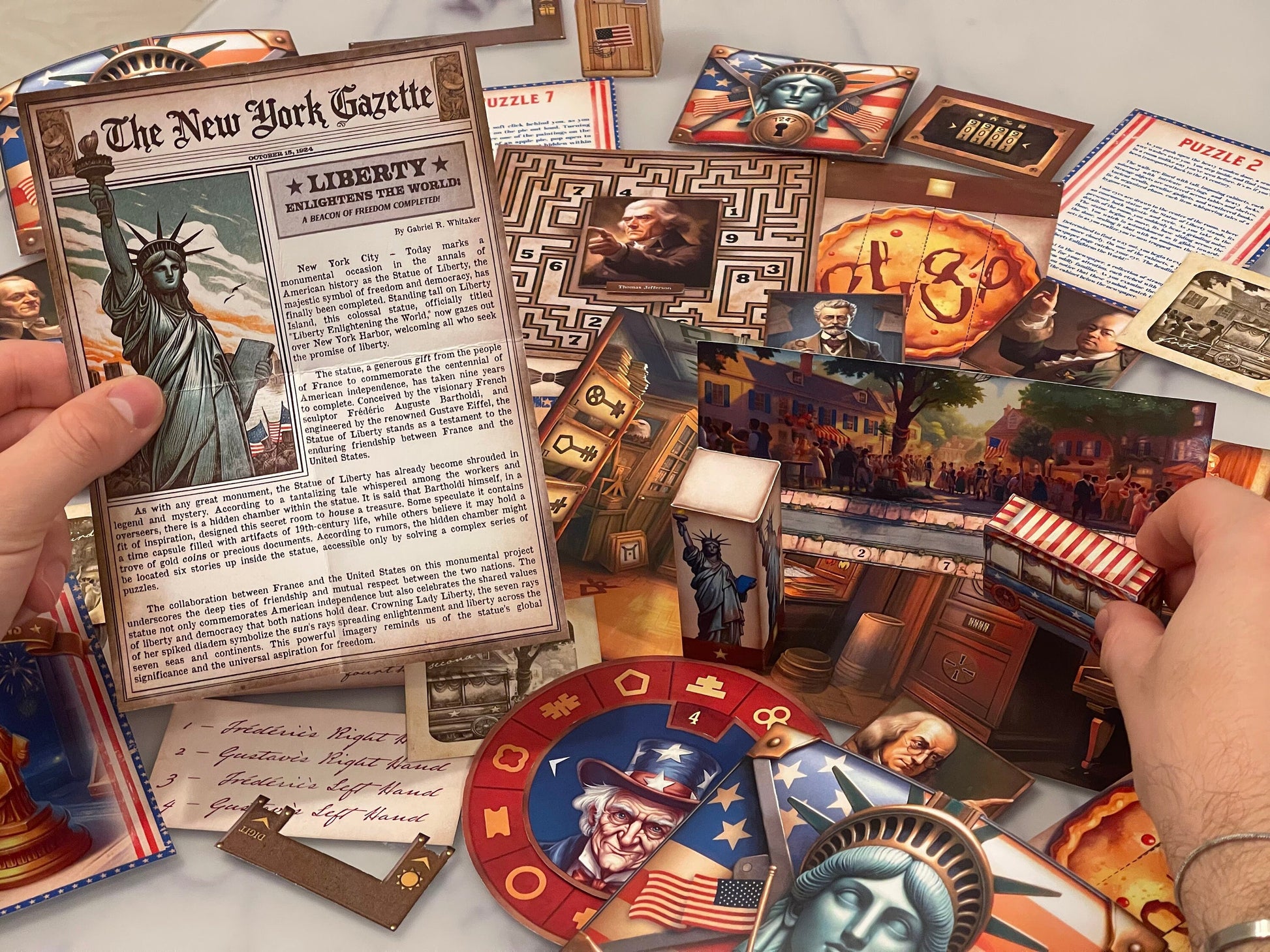 The New York Gazette is part of our DIY Escape Room themed to 4th of July. Perfect for a patriotic party, the patriotic game is perfect for an unforgettable Independence Day party for all ages.