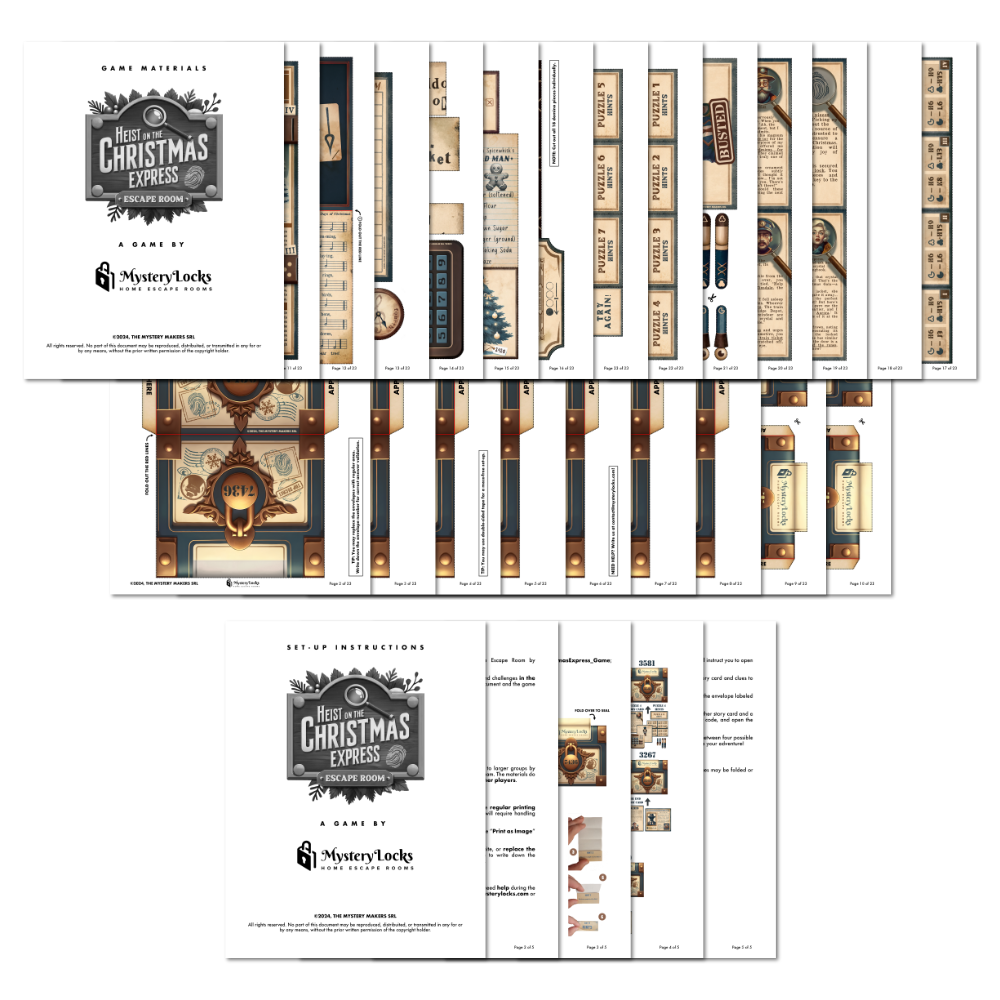 Heist on the Christmas Express DIY Christmas Escape Room Printable