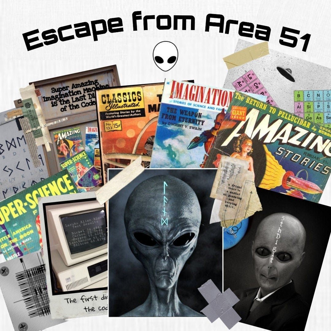 Area 51 Printable Escape Room - MysteryLocks Home Escape Rooms