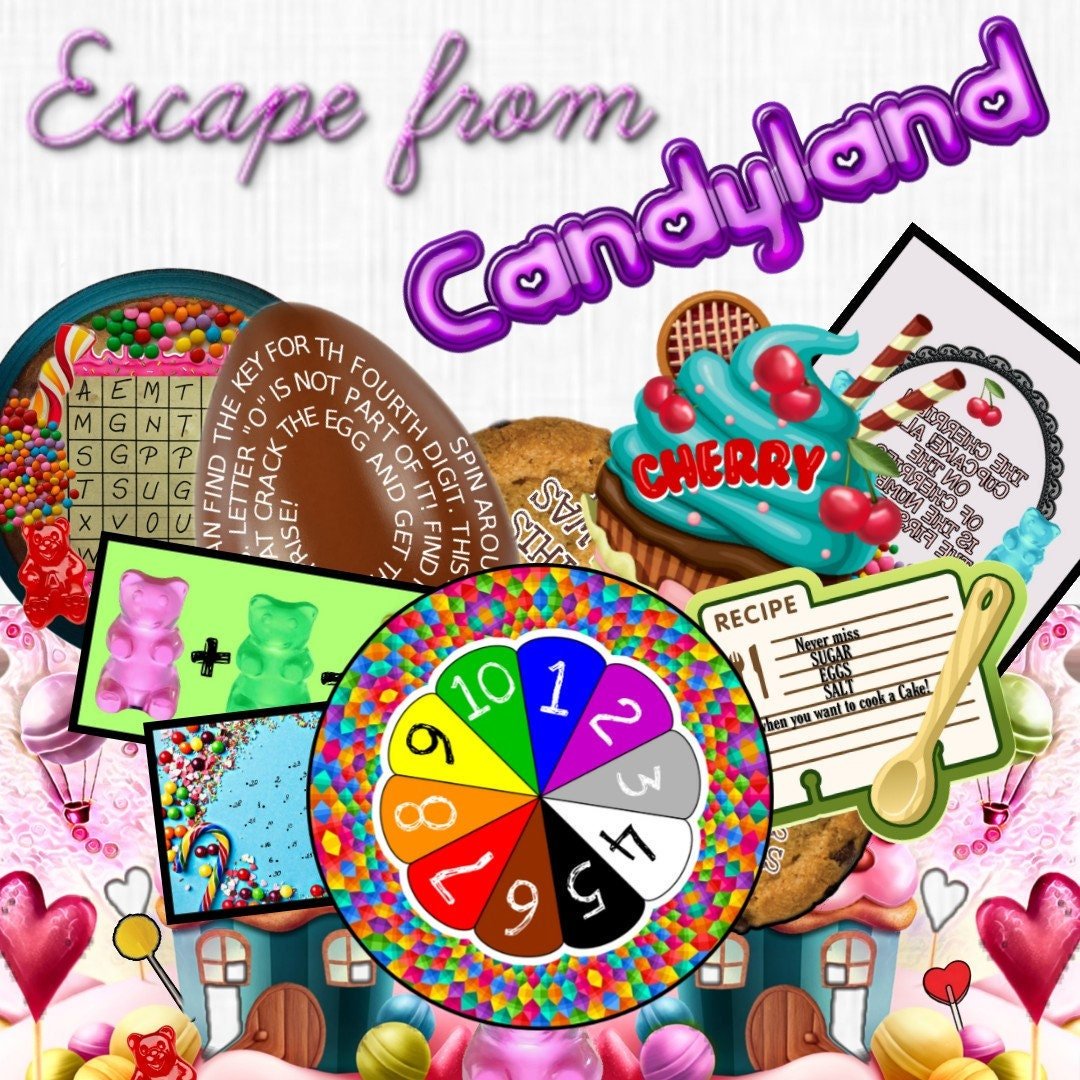 Candyland Printable Escape Room - MysteryLocks Home Escape Rooms