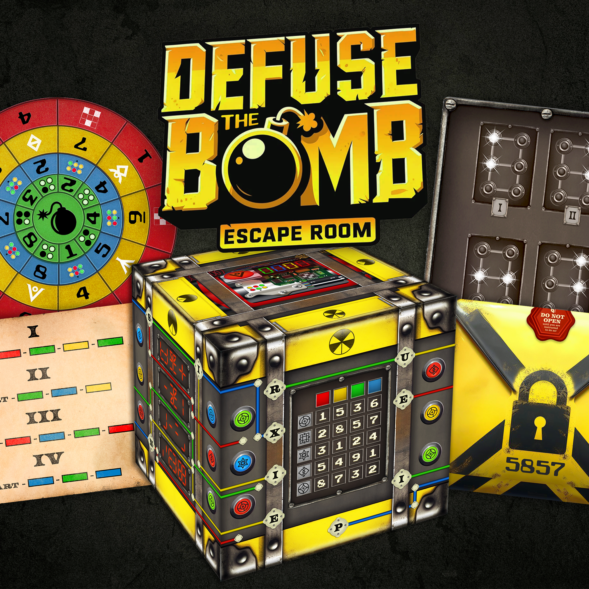 The Game Cover of Defuse the Bomb Printable Escape Room by MysteryLocks Home Escape Rooms