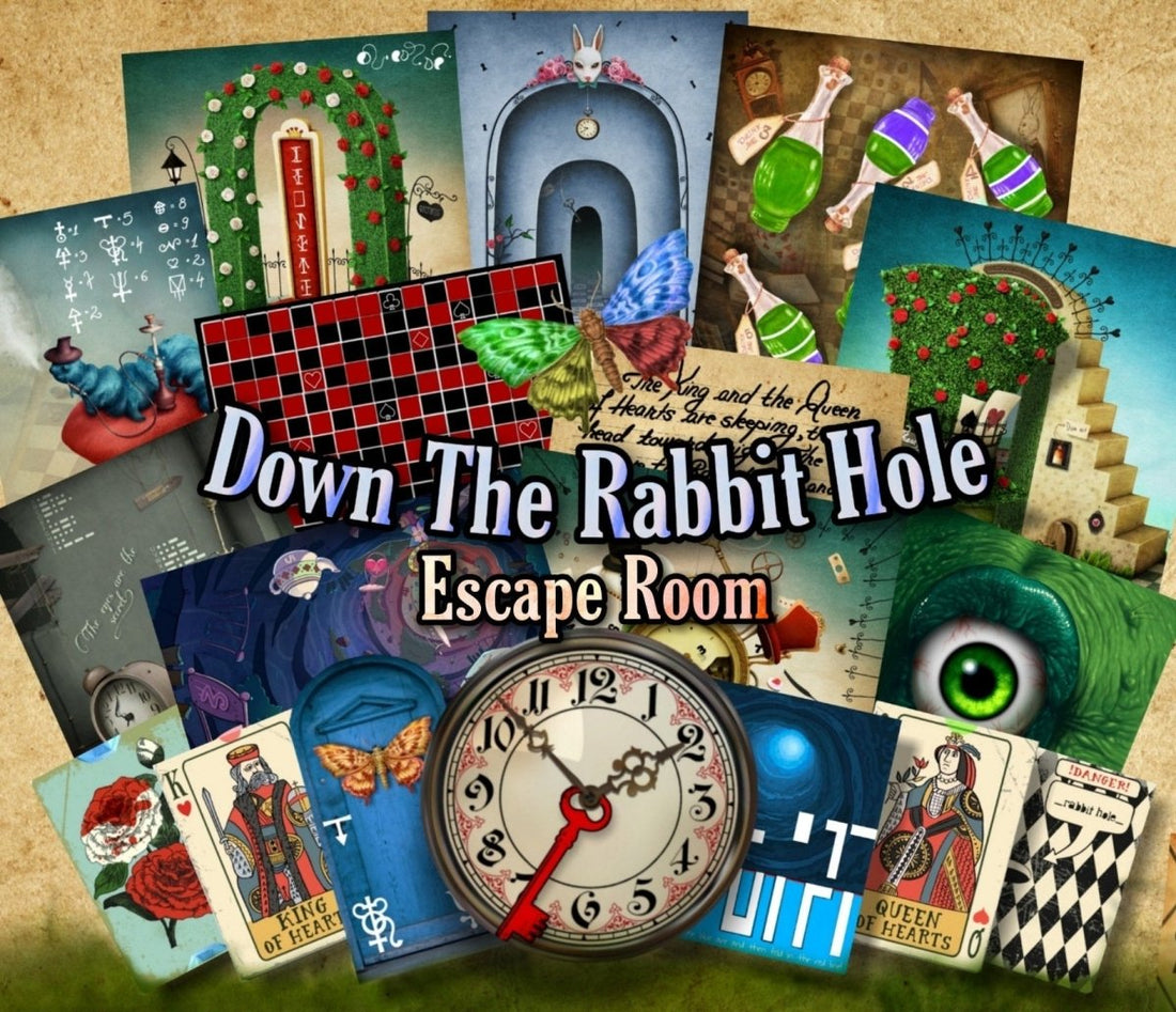 Down The Rabbit Hole Printable Escape Room - MysteryLocks Home Escape Rooms