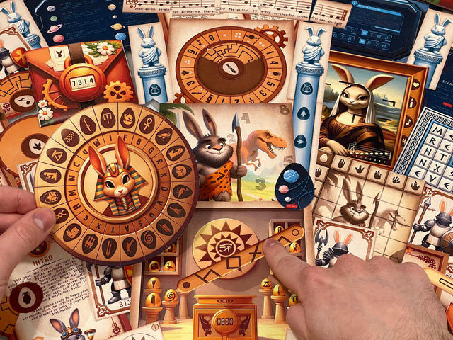 Easter Time Machine DIY escape room with temporal egg hunt challenges and holiday puzzle-solving adventure