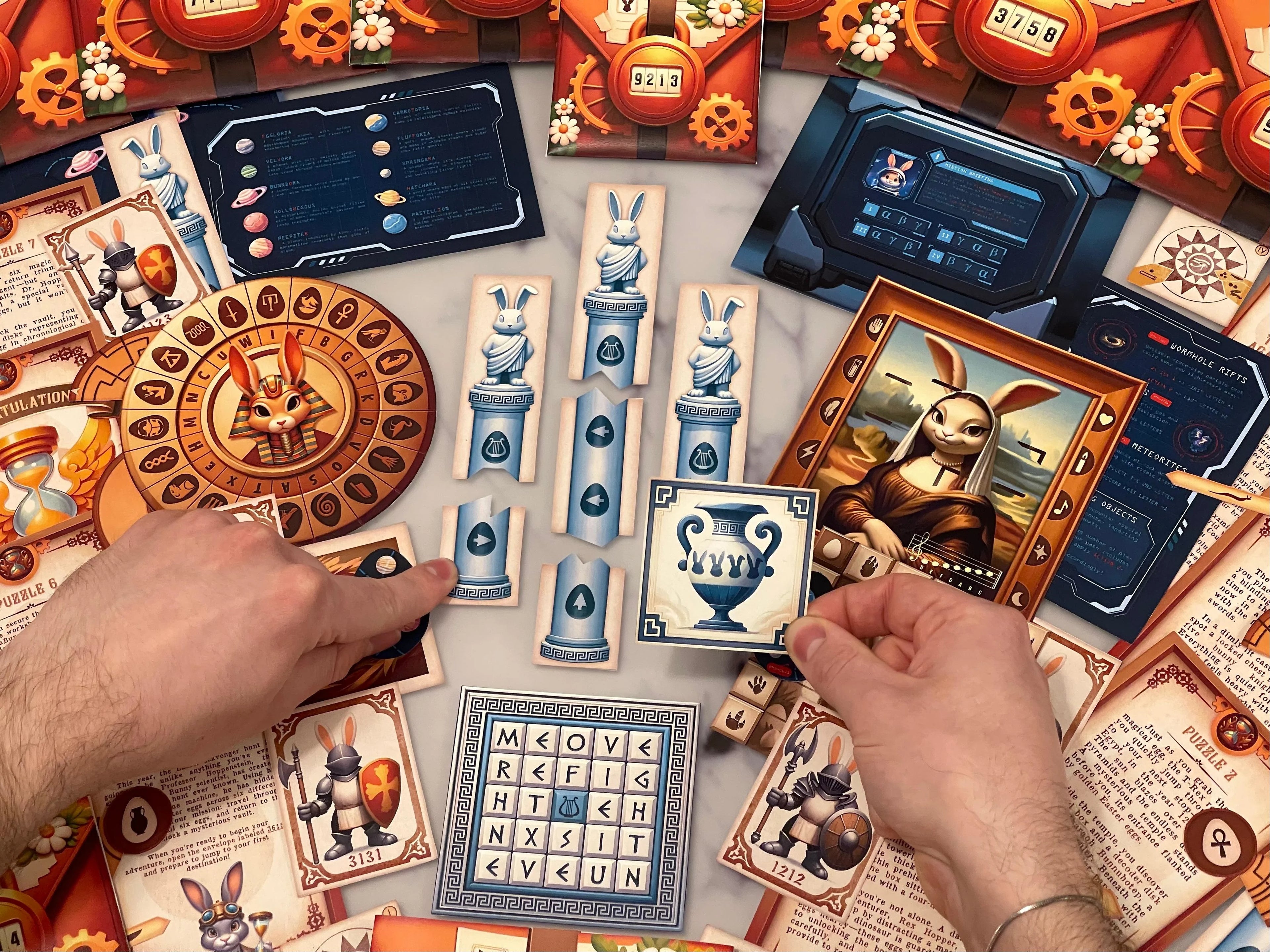 Printable Easter-themed escape room with time travel mysteries and holiday puzzles for at-home family entertainment