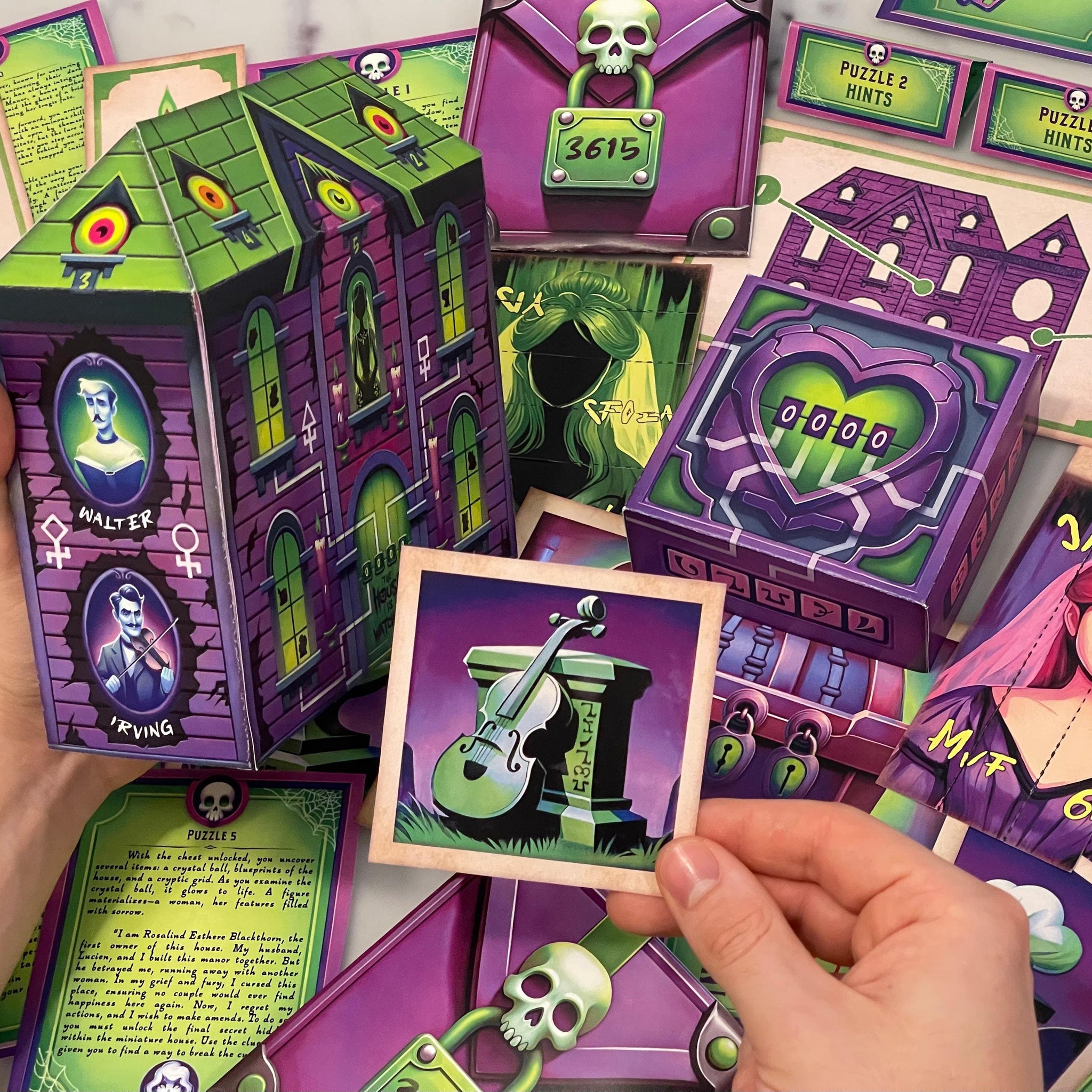 Printable Haunted House Escape Room – Dive into the mysteries of a haunted house with this DIY escape room kit. Solve cryptic clues, encounter eerie spirits, and escape before time runs out. Perfect for Halloween fun! Easy to print and set up.