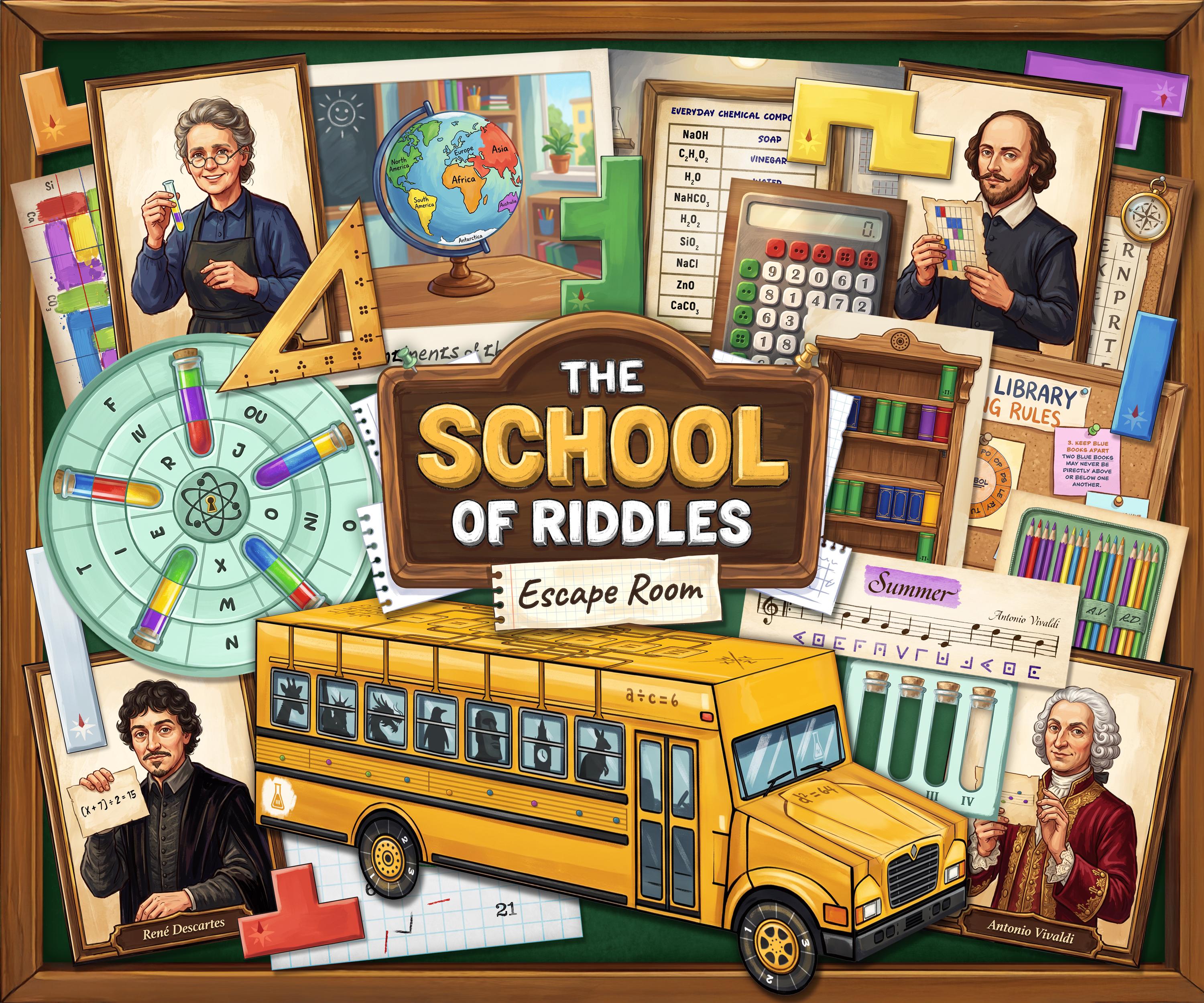 Escape Room Game for Kids and Students, The School of Riddles, Printable Puzzle Game, Instant PDF Download