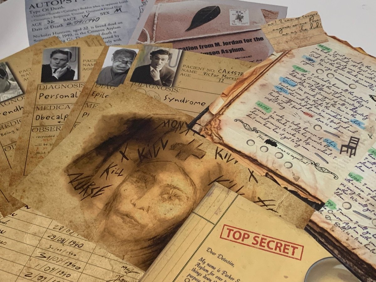 Murder at the Crimson Asylum DIY Murder Mystery Game - MysteryLocks Home Escape Rooms murder-at-the-crimson-asylum-diy-murder-mystery-game-mysterylocks-home-escape-rooms