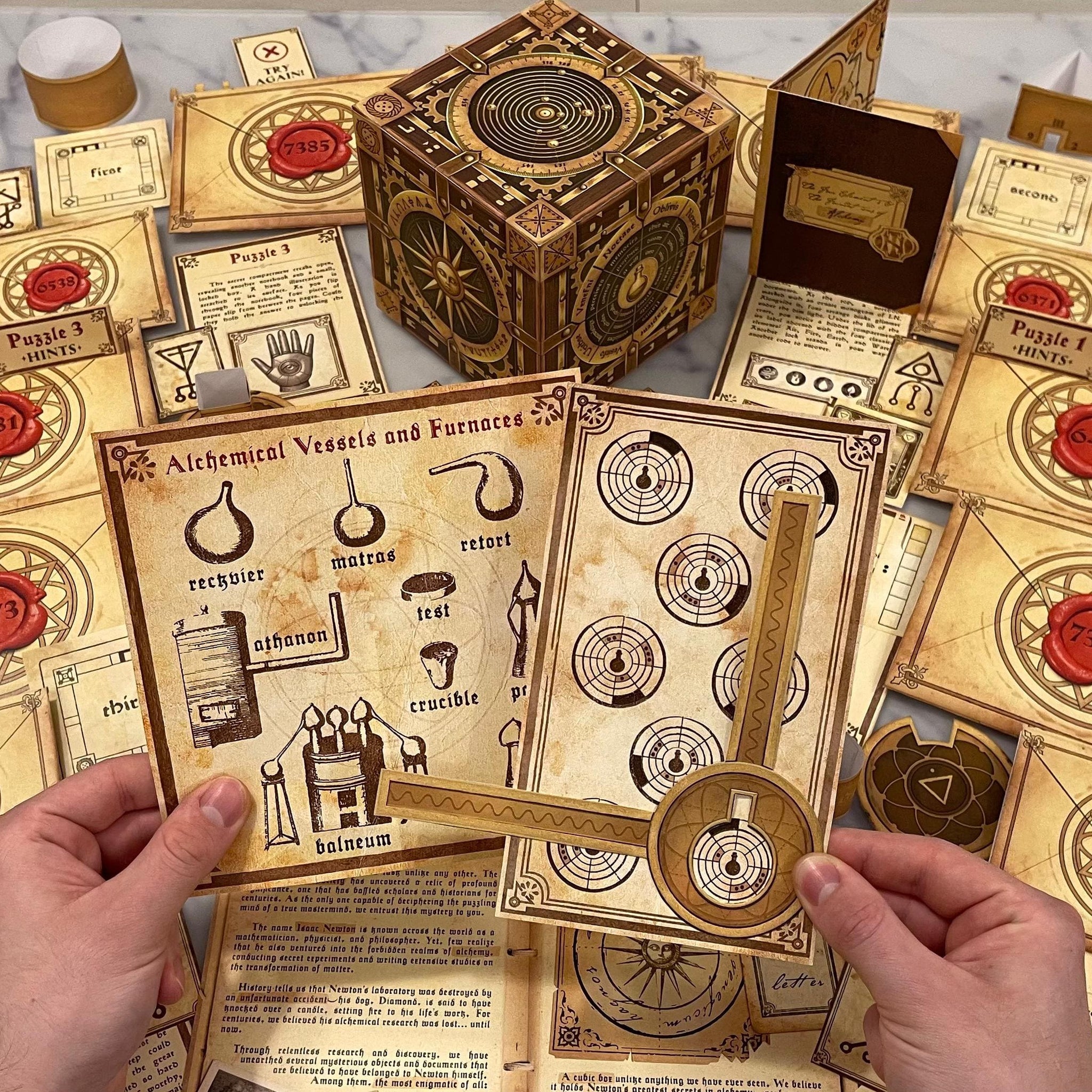 Host an unforgettable escape room at home with The Alchemist’s Box! This printable escape room is perfect for game nights, family fun, or team challenges.