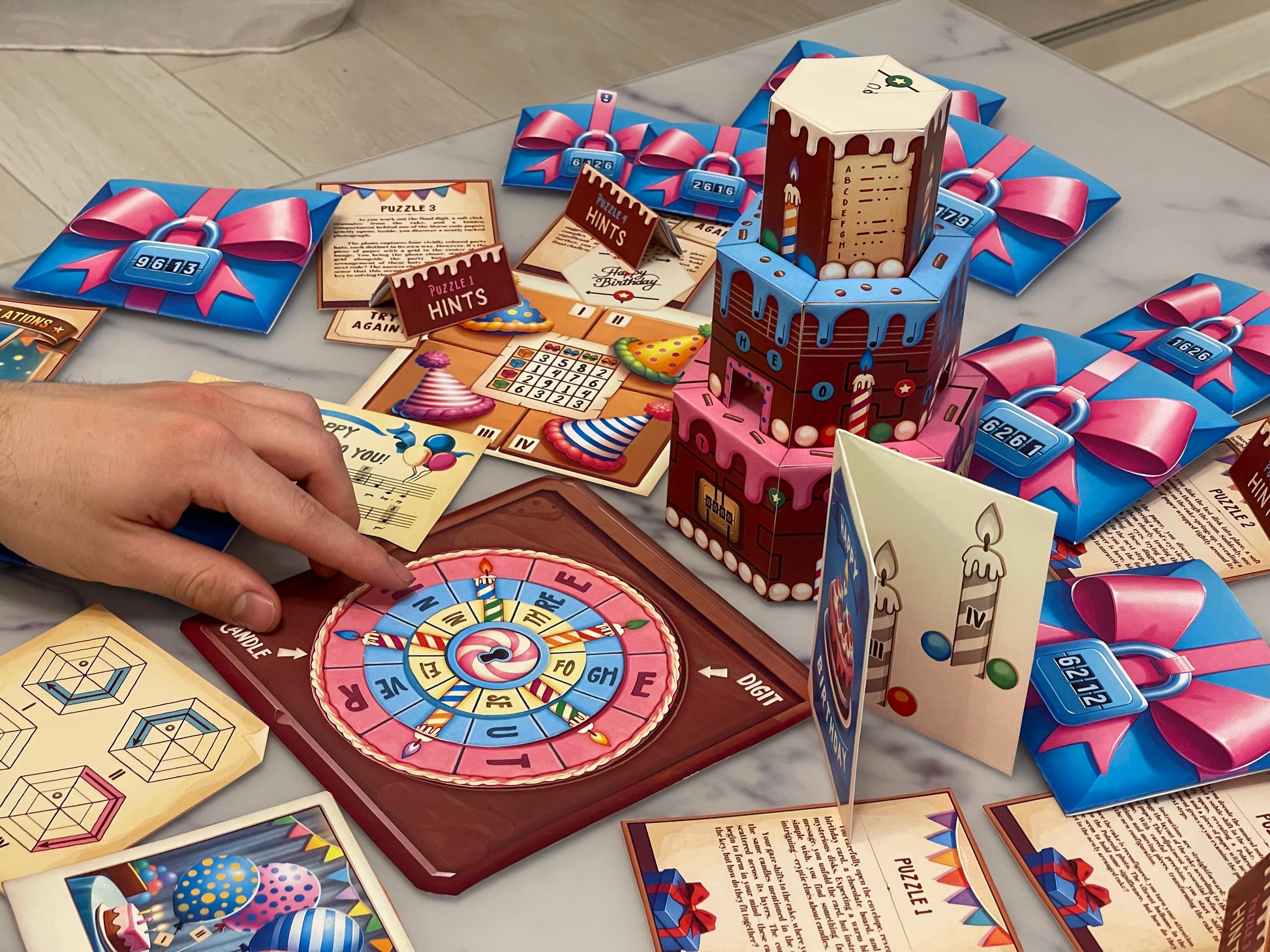 The Birthday Cake DIY Escape Room Kit is a Printable Escape Room that includes immersive Escape Room Puzzles and Clues. The 3D printable escape room elements provide hours of fun for all ages.