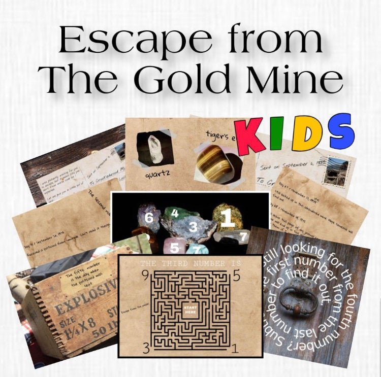The Gold Mine Printable Escape Room - MysteryLocks Home Escape Rooms
