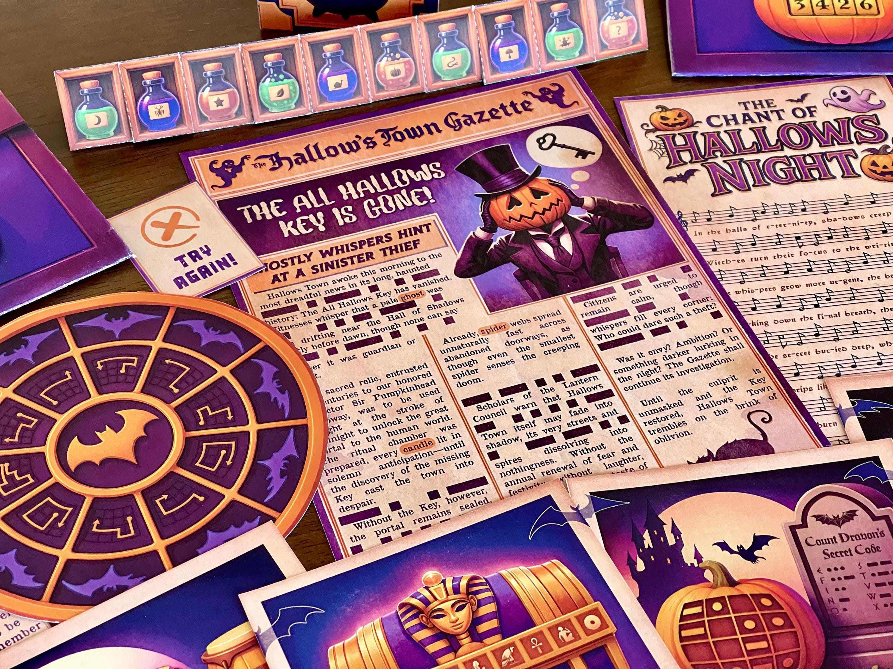 Example of printable escape room puzzle from Halloween Heist game. Interactive, spooky, and designed to engage kids, teens, and adults in solving mysteries together. Great for family fun at home.