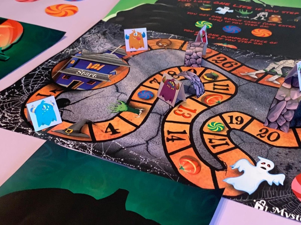 Create a haunted game night with this Halloween board game! Featuring spooky challenges and eerie gameplay, it’s a great way to enjoy the season with friends and family.