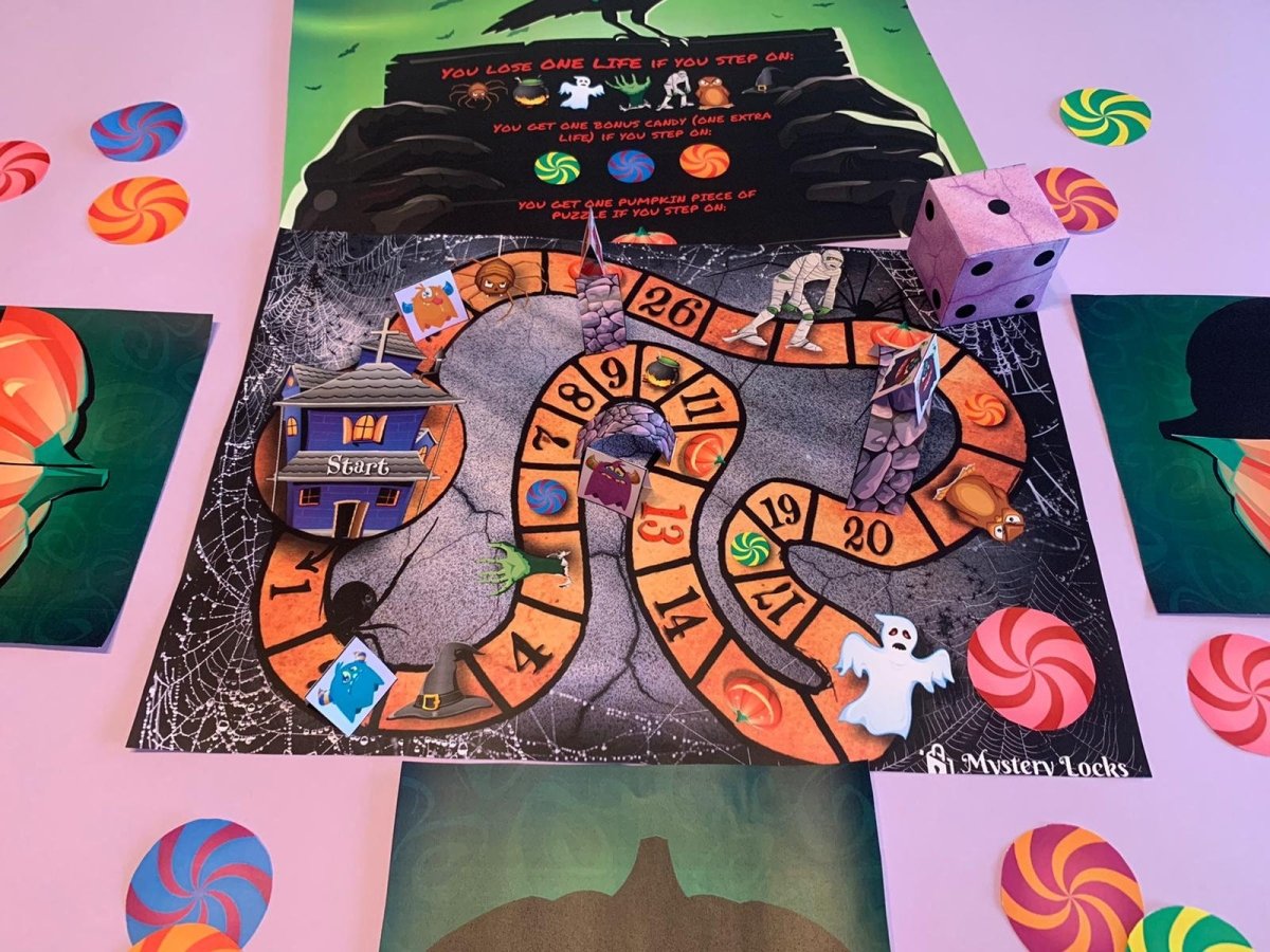 Dive into a Halloween adventure with this spooky board game! Packed with eerie challenges and thrilling twists, it’s perfect for adding a fun, creepy element to your Halloween festivities.