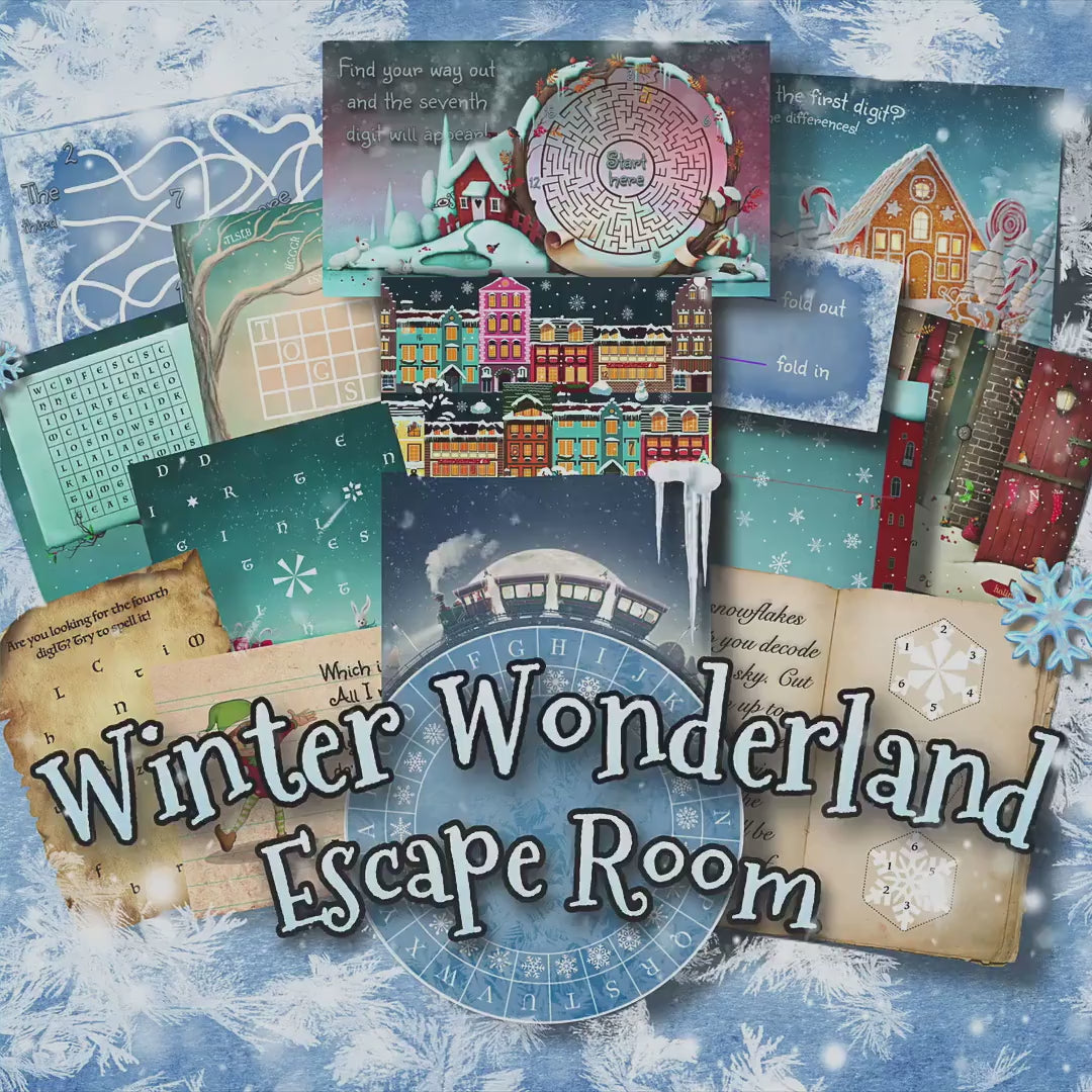 Christmas Escape Room Game DIY Christmas Printable Game Kit for Kids Winter Wonderland | Christmas Party Game Christmas Gift Christmas