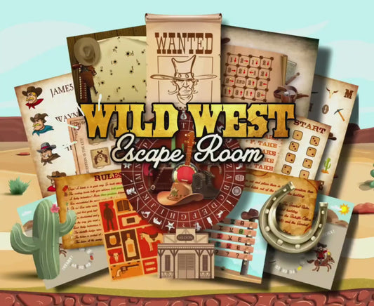 Escape Room Game DIY Printable Game Kit for Kids Wild West | Printable Escape Room Kit | DIY Escape Room | Printable Party Games