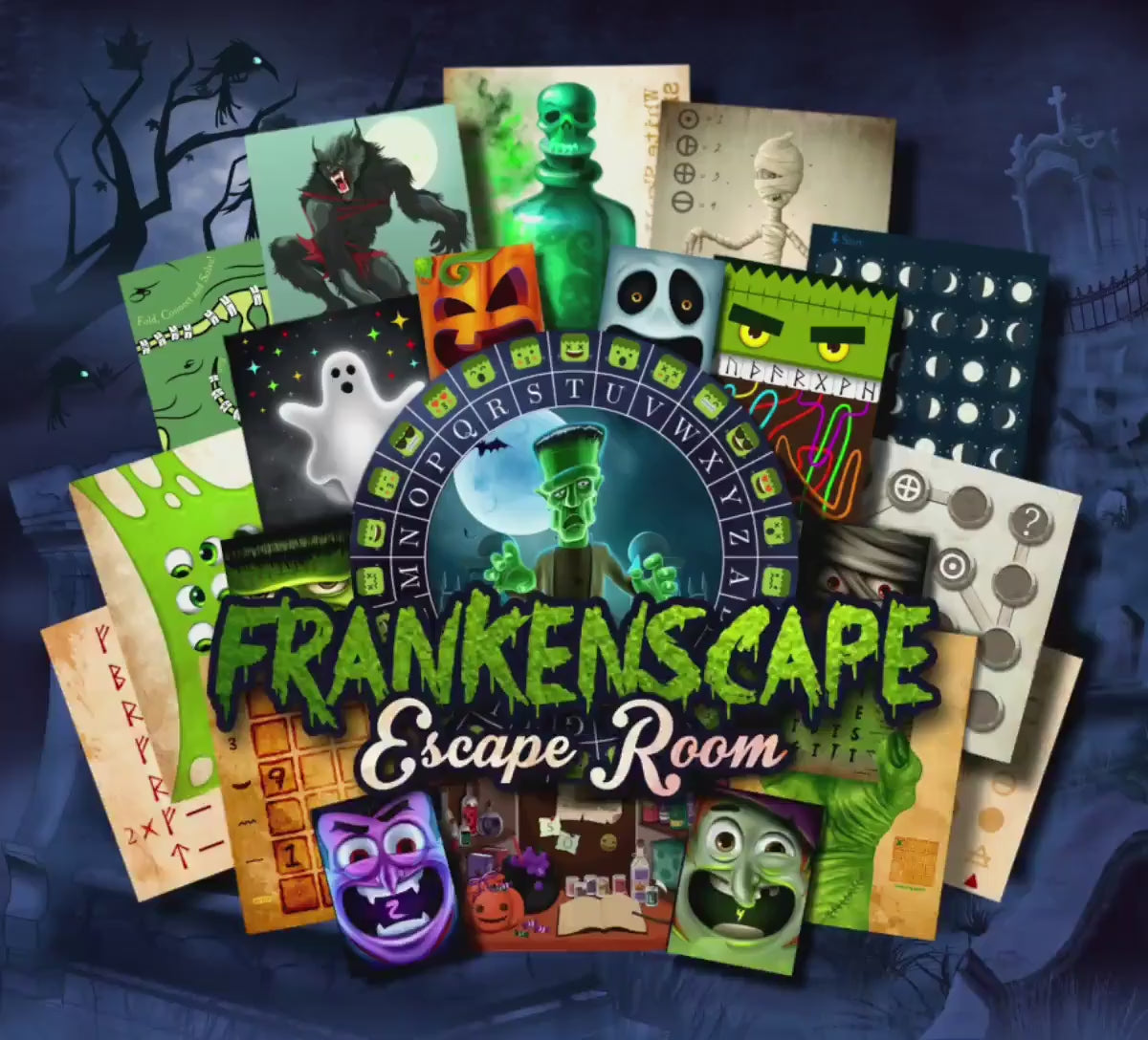 Halloween Escape Room Game DIY Halloween Printable Game Kit for Kids FRANKENSCAPE Escape Room | Halloween Party Game Halloween Game