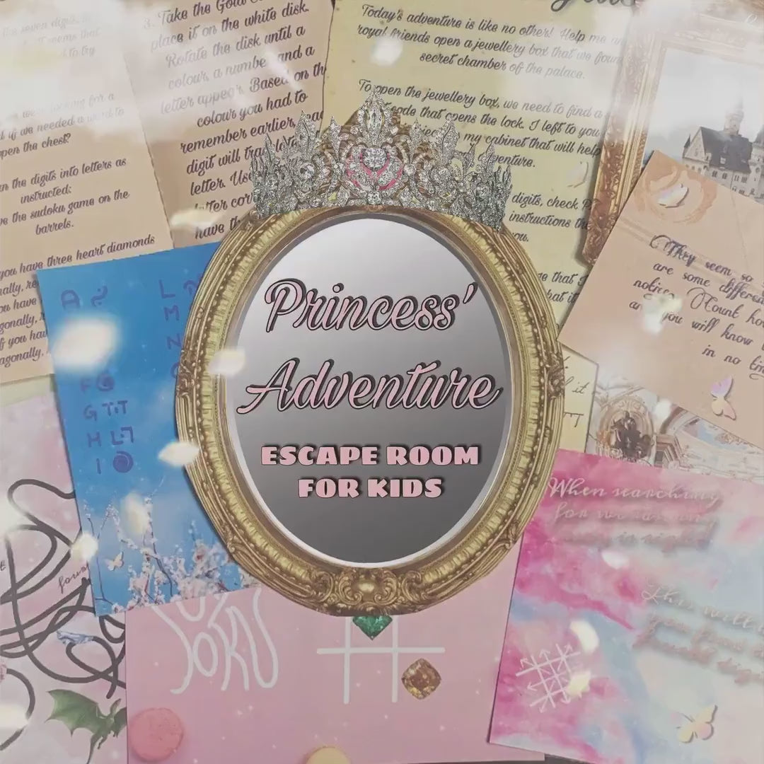 Escape Room Game DIY Princess Printable Game Kit for Kids Princess' Adventure | Princess Party Game Fun Gift Kids Escape Room DIY